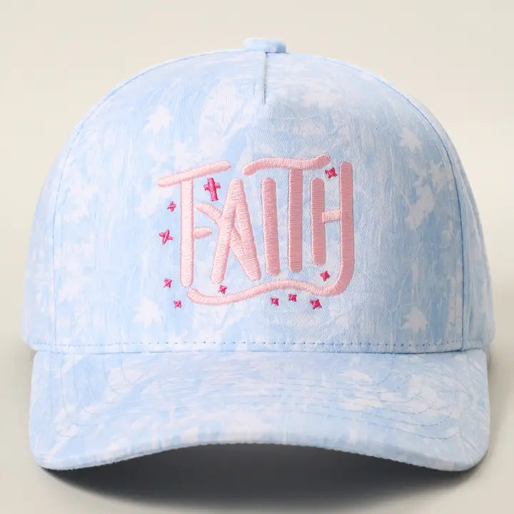 FAITH Embroidered Camo Printed Cap