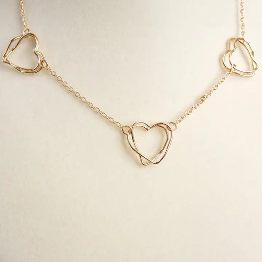 Wire-Inspired Hearts Necklace