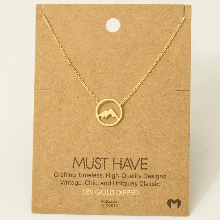 Rose Gold Mountain Range Pendant Necklace