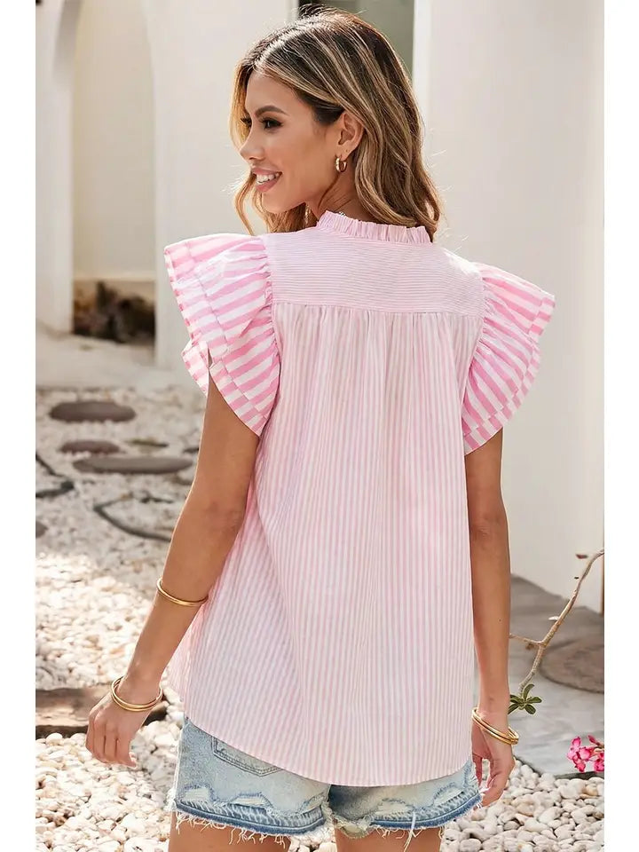 Pink Ruffle Blouse