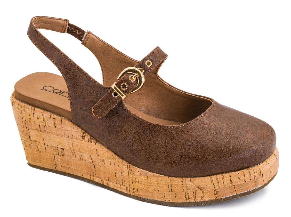 Corkys Pity Party Wedge Clogs- Cognac