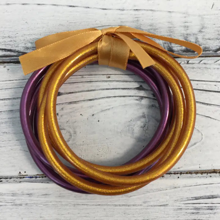 Purple & Gold Bangle Bracelet Set