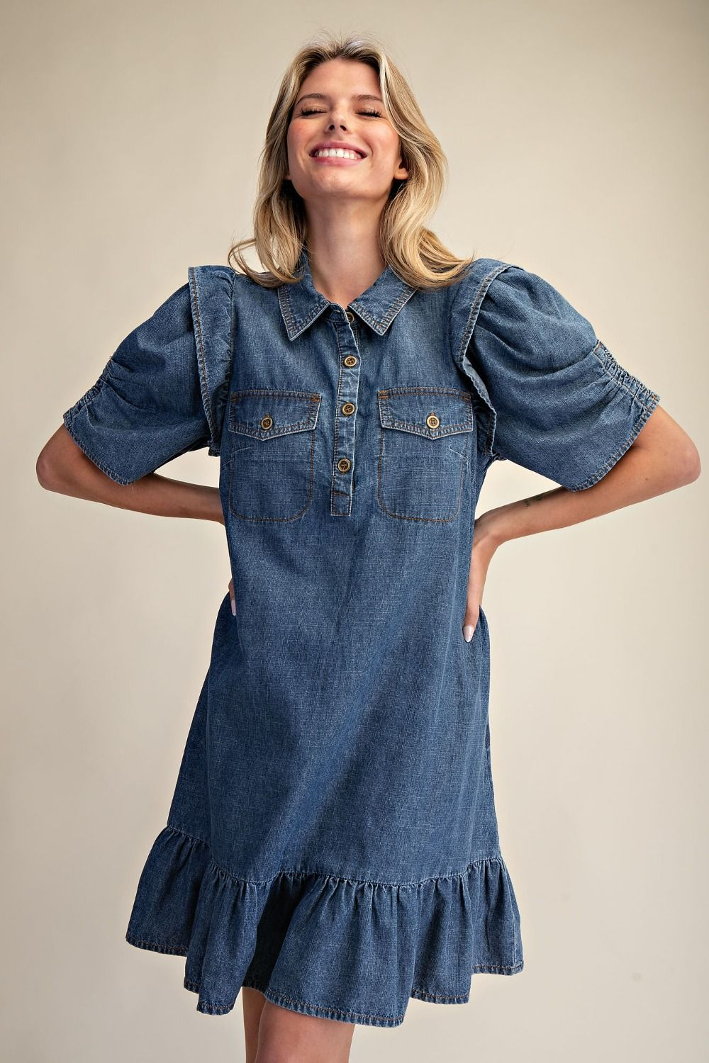 Washed Denim Dress