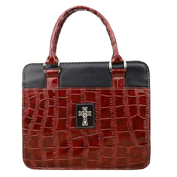 Burgundy Crocodile Bible Cover