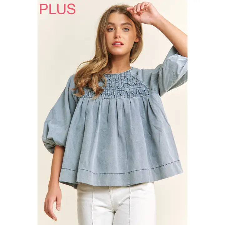 Babydoll Denim Top