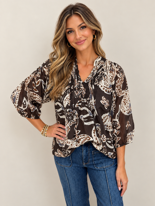 Paisley Print Top