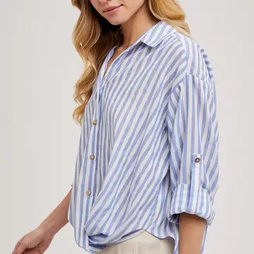Striped Button Down Knotted