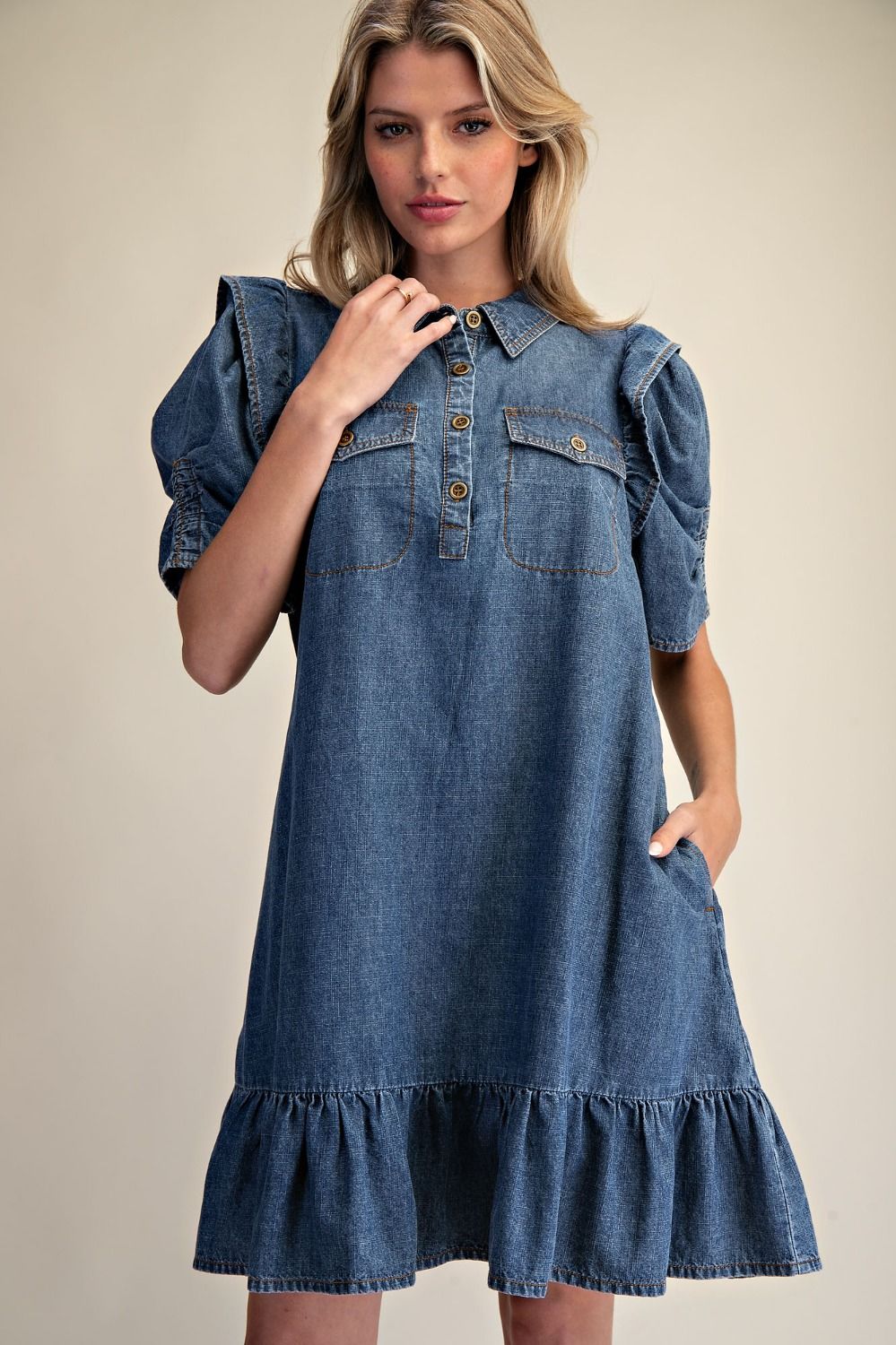 Washed Denim Dress