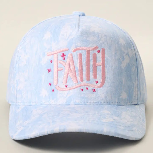 FAITH Embroidered Camo Printed Cap