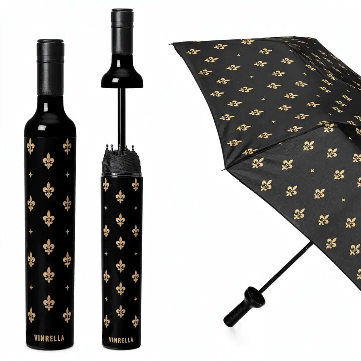 Fleur De Lis Wine Bottle Umbrella