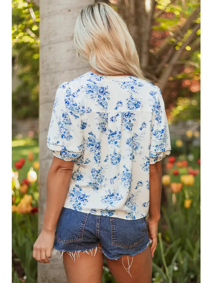 Floral Tiered Puff Sleeve