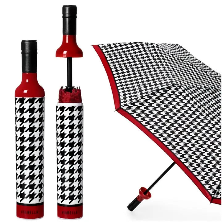 Houndstooth Wine Bottle Umbrella