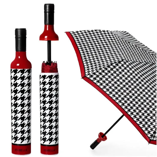 Houndstooth Wine Bottle Umbrella