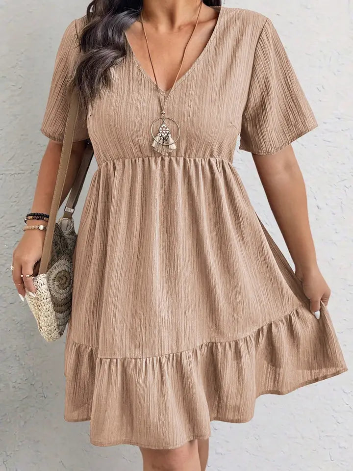 Khaki Ruffled Dress