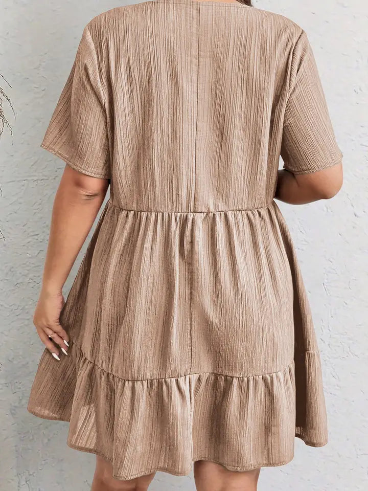 Khaki Ruffled Dress