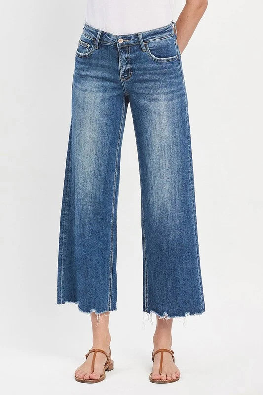 Vervet Mesmerizes Mid Rise Ankle Wide Leg