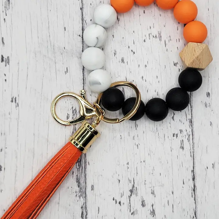 Orange, Black & White Silicone Wristlet