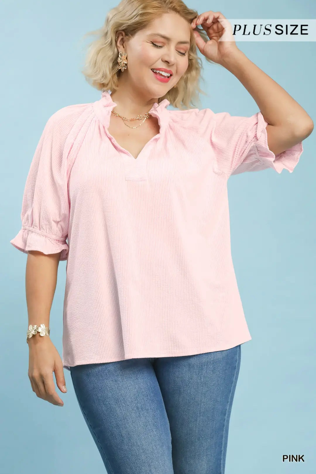 Ruffle Sleeve Top — Plus Size