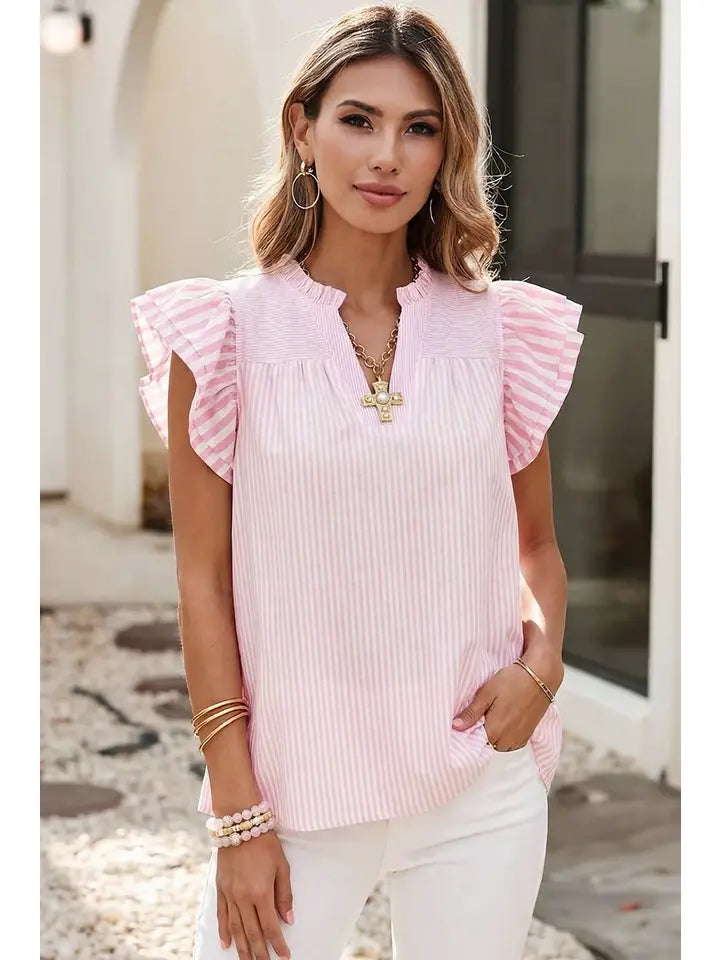 Pink Ruffle Blouse