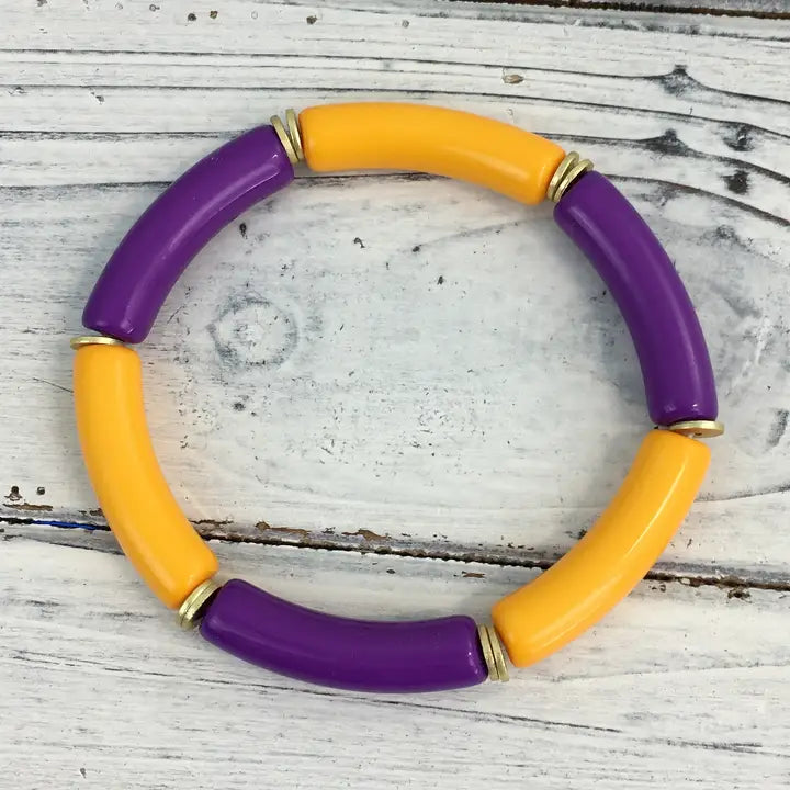 Purple & Gold Stretch Bracelet