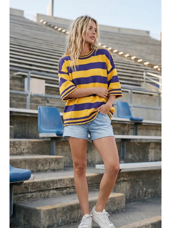 Striped Gameday Knit Top
