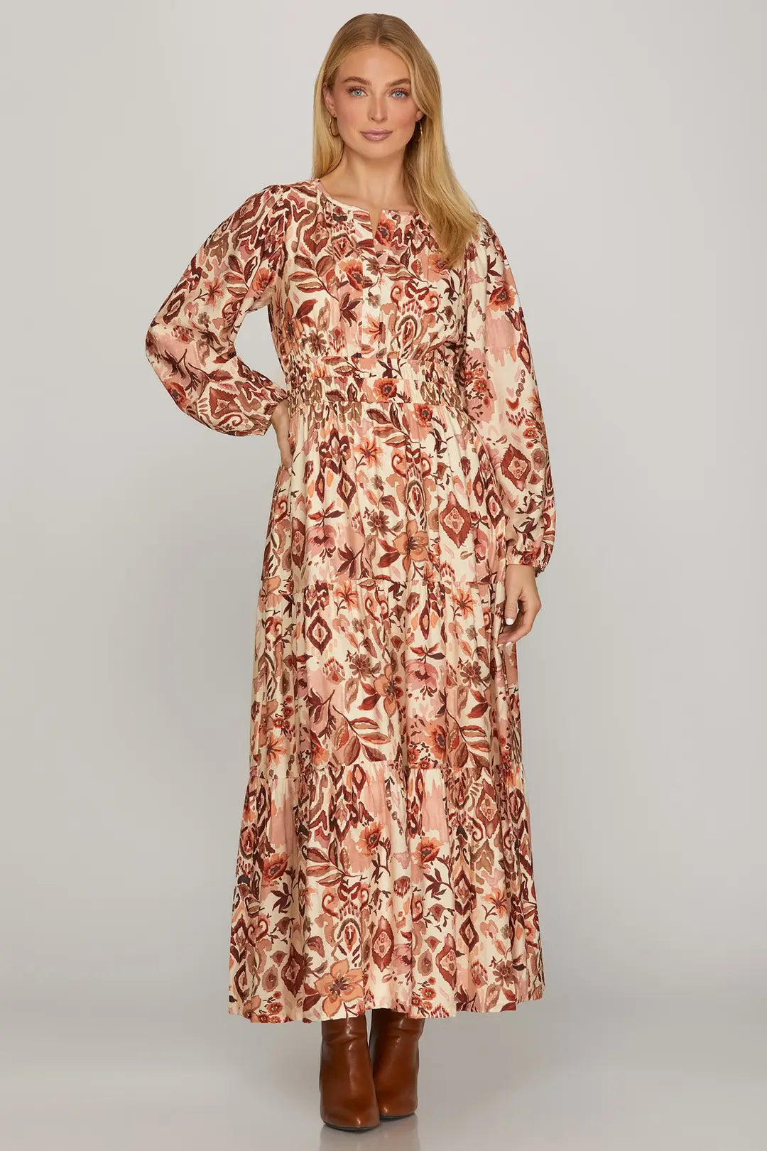 Long Sleeve Tiered Maxi Dress