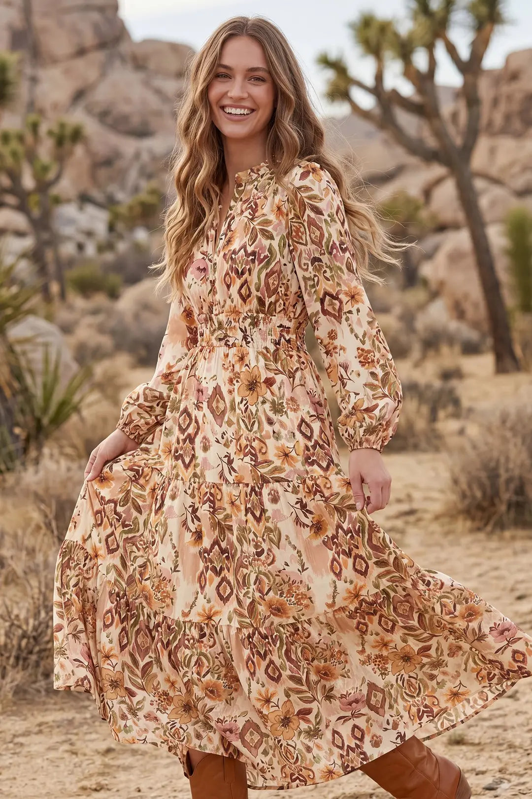 Long Sleeve Tiered Maxi Dress