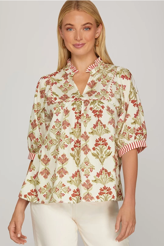 Short Sleeve Printed Top