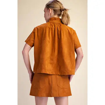 Suede-Look Soft Brush Stretch Skort