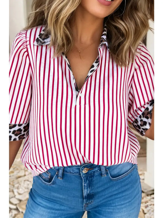 Leopard Striped Collared