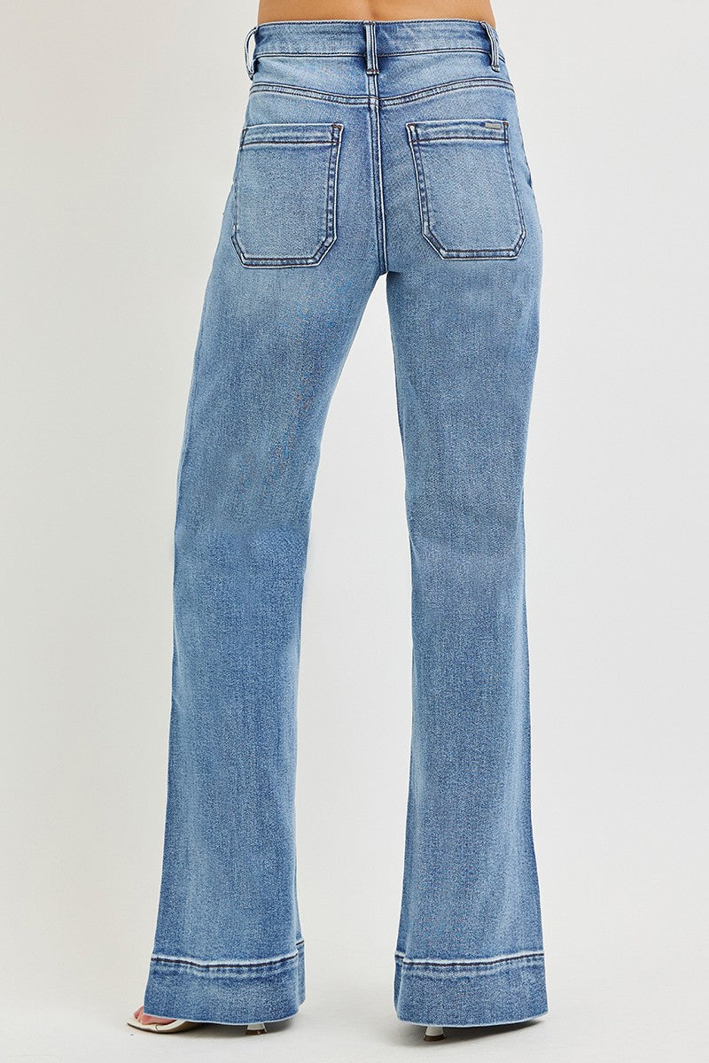 TC High Rise Wide Jeans Med Wash