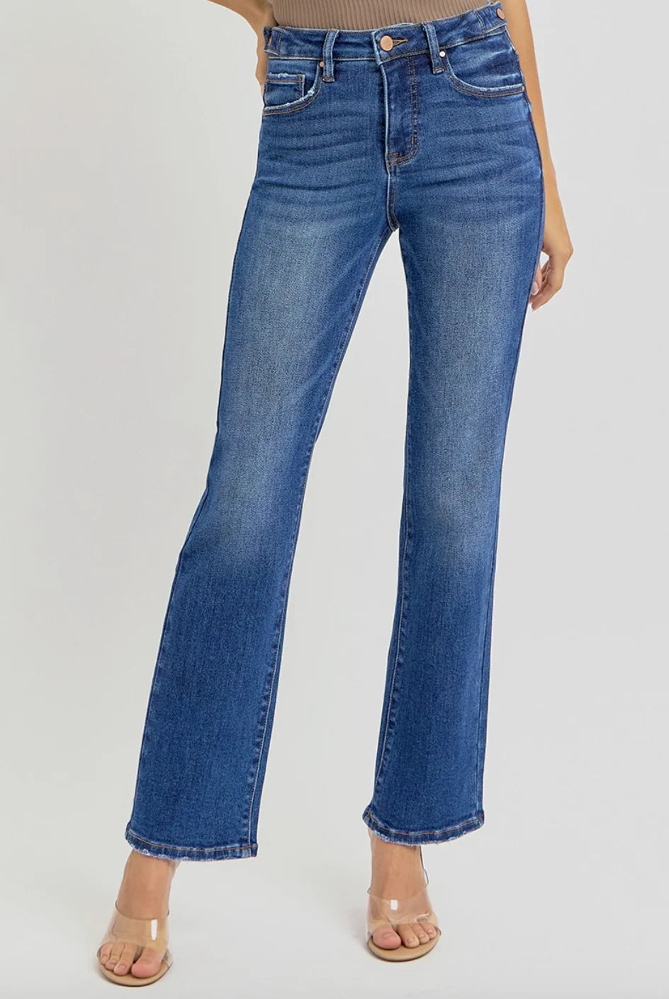 Tummy-Control High-Rise Ankle Straight Jeans