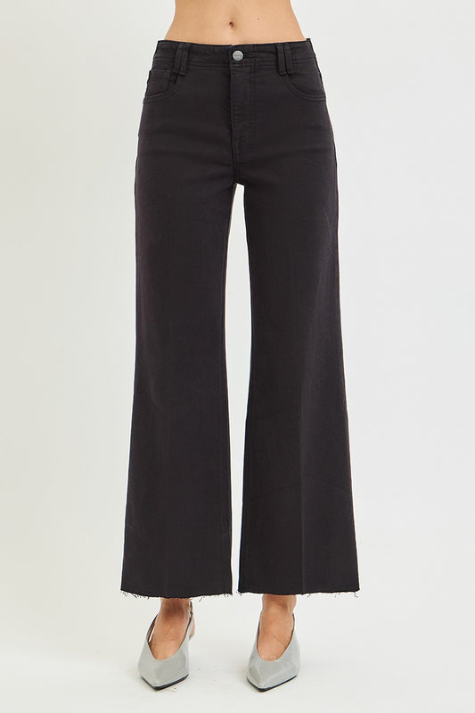 TC High-Rise Wide-Leg Ankle Pants with Crease Detail