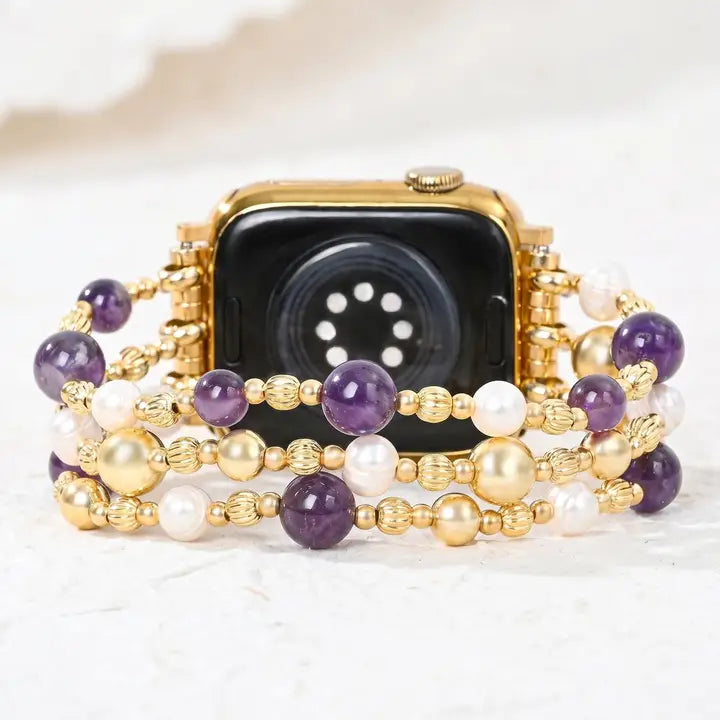 Violet Amethyst Glow Stretch Apple Watch Strap