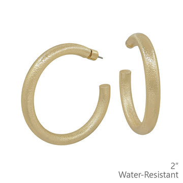 2" Water-Resistant Gold Hoop Earrings