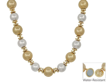 Gold & Silver Necklace with Magnetic Closure