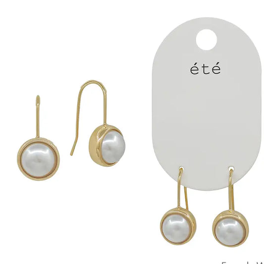 Pearl & Gold Wired Earrings