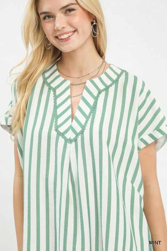 Striped Mint Short Sleeve