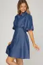 Denim Blue Pintuck Shirt Dress